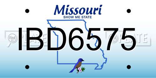 IBD6575 Missouri License Plate