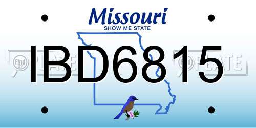 IBD6815 Missouri License Plate