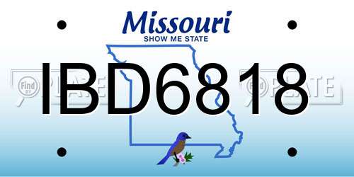 IBD6818 Missouri License Plate