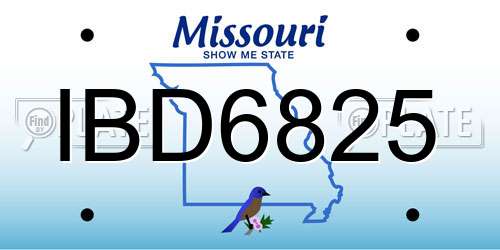 IBD6825 Missouri License Plate