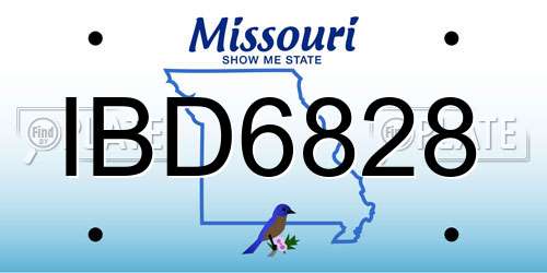 IBD6828 Missouri License Plate