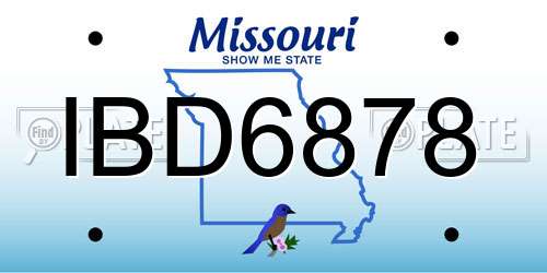 IBD6878 Missouri License Plate