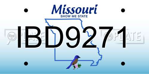 IBD9271 Missouri License Plate