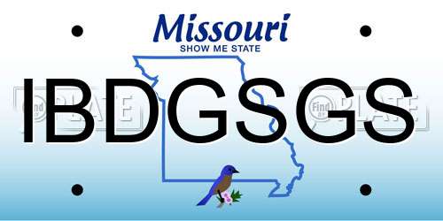 IBDGSGS Missouri License Plate