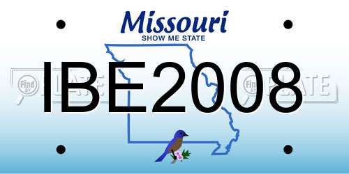 IBE2008 Missouri License Plate