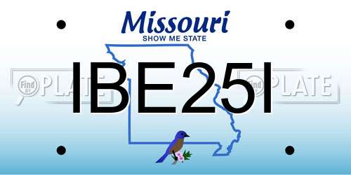 IBE25I Missouri License Plate