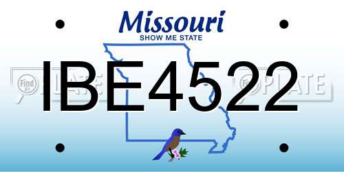 IBE4522 Missouri License Plate