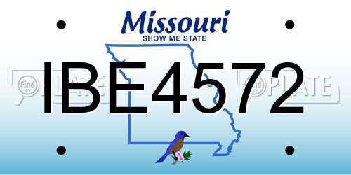 IBE4572 Missouri License Plate
