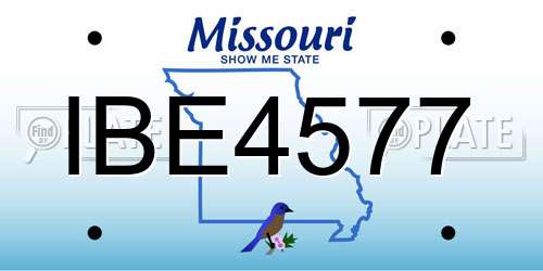 IBE4577 Missouri License Plate