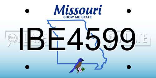 IBE4599 Missouri License Plate