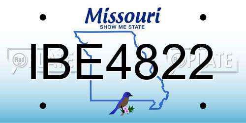 IBE4822 Missouri License Plate