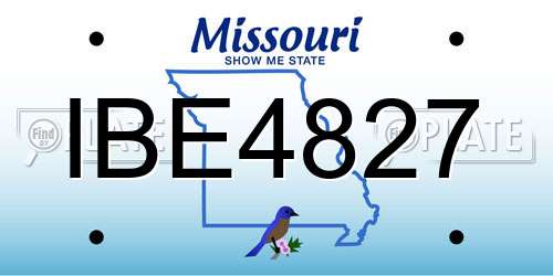 IBE4827 Missouri License Plate