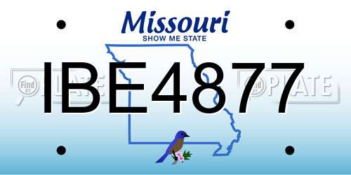 IBE4877 Missouri License Plate