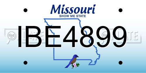 IBE4899 Missouri License Plate