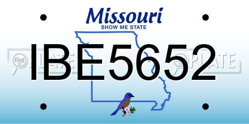 IBE5652 Missouri License Plate
