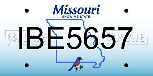 IBE5657 Missouri License Plate