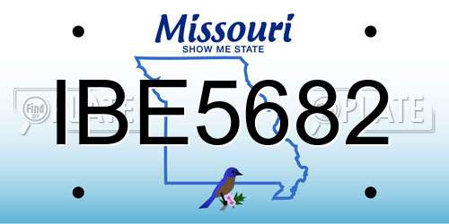 IBE5682 Missouri License Plate