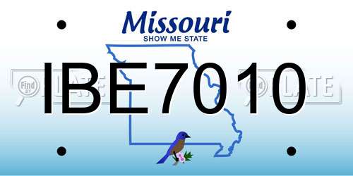 IBE7010 Missouri License Plate