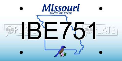 IBE751 Missouri License Plate