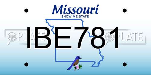 IBE781 Missouri License Plate