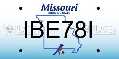 IBE78I Missouri License Plate