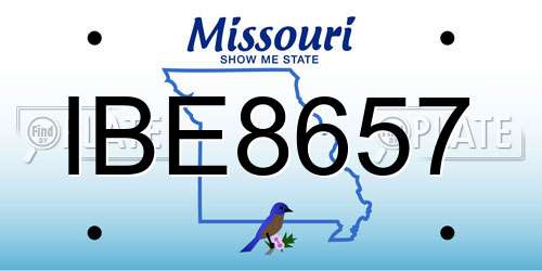 IBE8657 Missouri License Plate