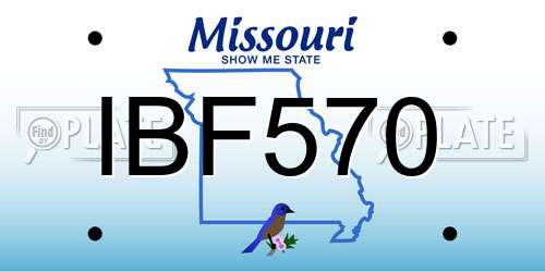 IBF570 Missouri License Plate