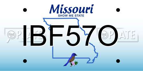 IBF57O Missouri License Plate