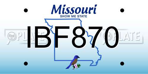 IBF870 Missouri License Plate
