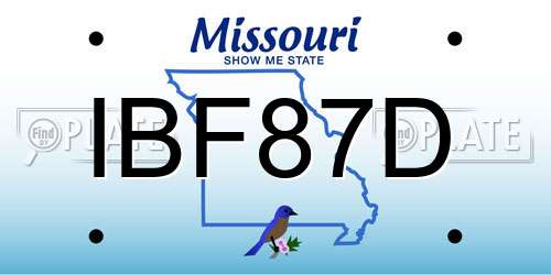 IBF87D Missouri License Plate