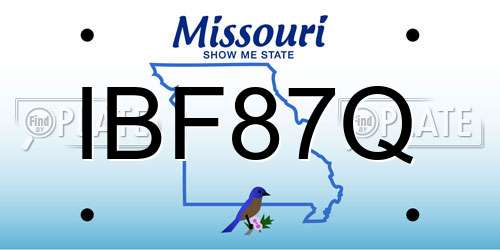 IBF87Q Missouri License Plate