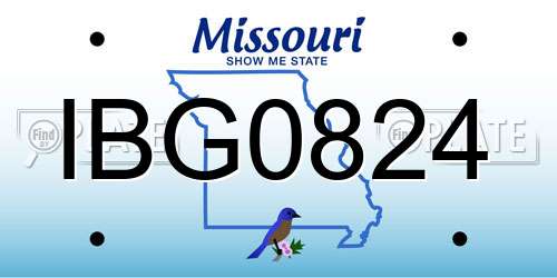 IBG0824 Missouri License Plate