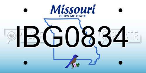 IBG0834 Missouri License Plate