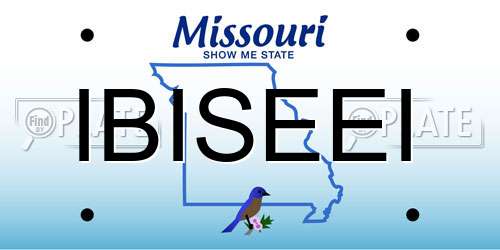 IBISEEI Missouri License Plate