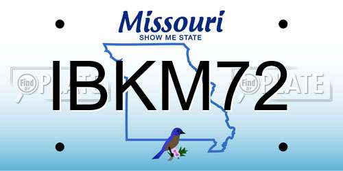IBKM72 Missouri License Plate