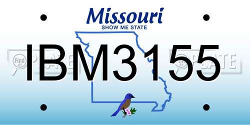 IBM3155 Missouri License Plate