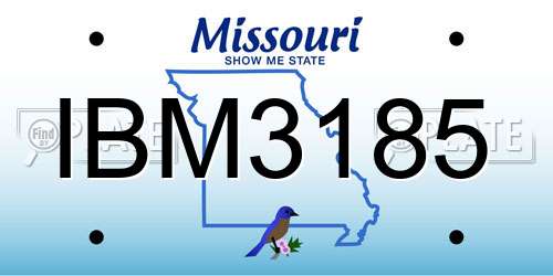 IBM3185 Missouri License Plate