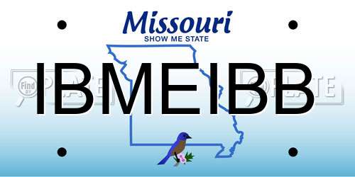 IBMEIBB Missouri License Plate