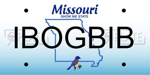 IBOGBIB Missouri License Plate