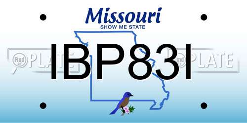 IBP83I Missouri License Plate