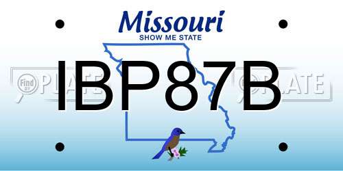 IBP87B Missouri License Plate