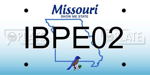 IBPE02 Missouri License Plate