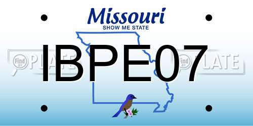 IBPE07 Missouri License Plate