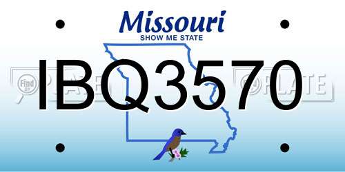 IBQ3570 Missouri License Plate