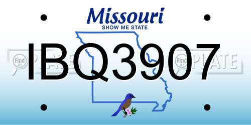 IBQ3907 Missouri License Plate