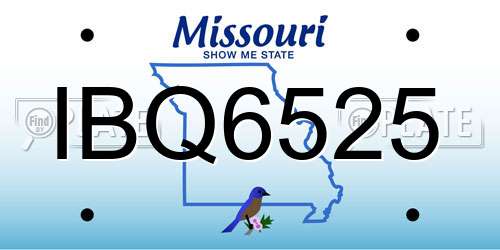 IBQ6525 Missouri License Plate