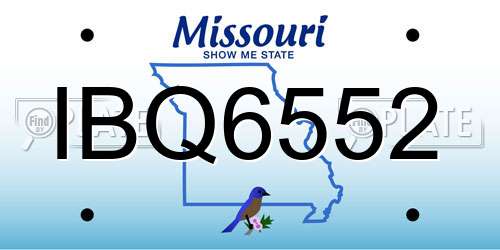 IBQ6552 Missouri License Plate