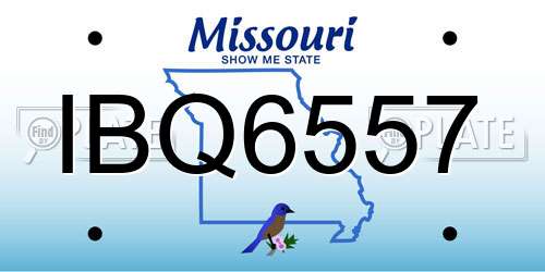 IBQ6557 Missouri License Plate