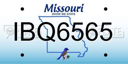 IBQ6565 Missouri License Plate