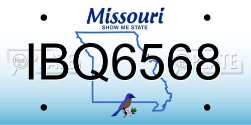 IBQ6568 Missouri License Plate